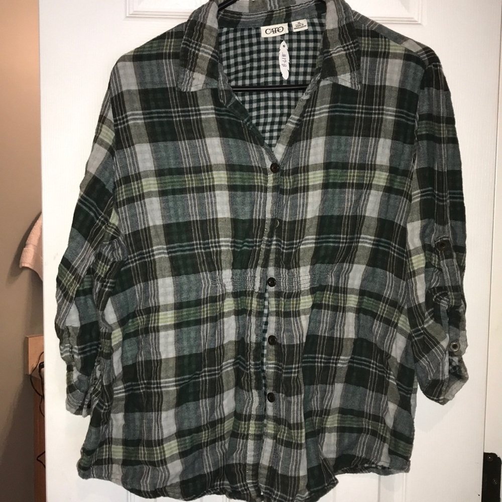 Green plaid shirt